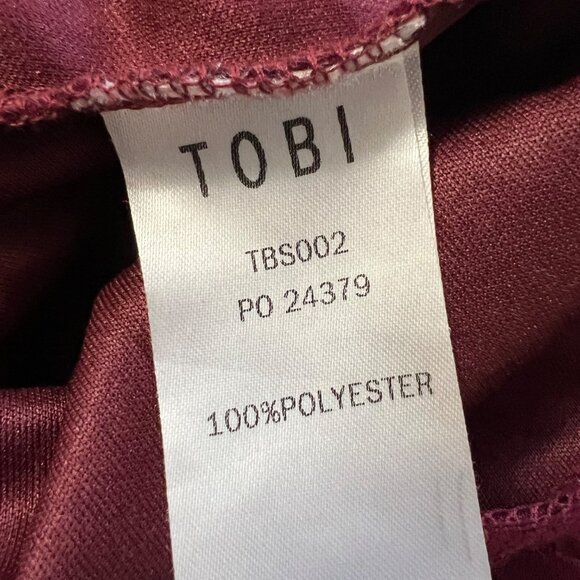 Tobi Womens My Lace Or Yours Bodycon Mini Dress Burgundy Long Sleeves size Small - Picture 11 of 12